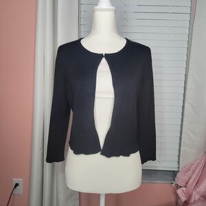 Chic Black Open Front Cardigan